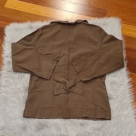 J jill womens brown tencel and linen button down womens jacket size medium - Picture 6 of 7